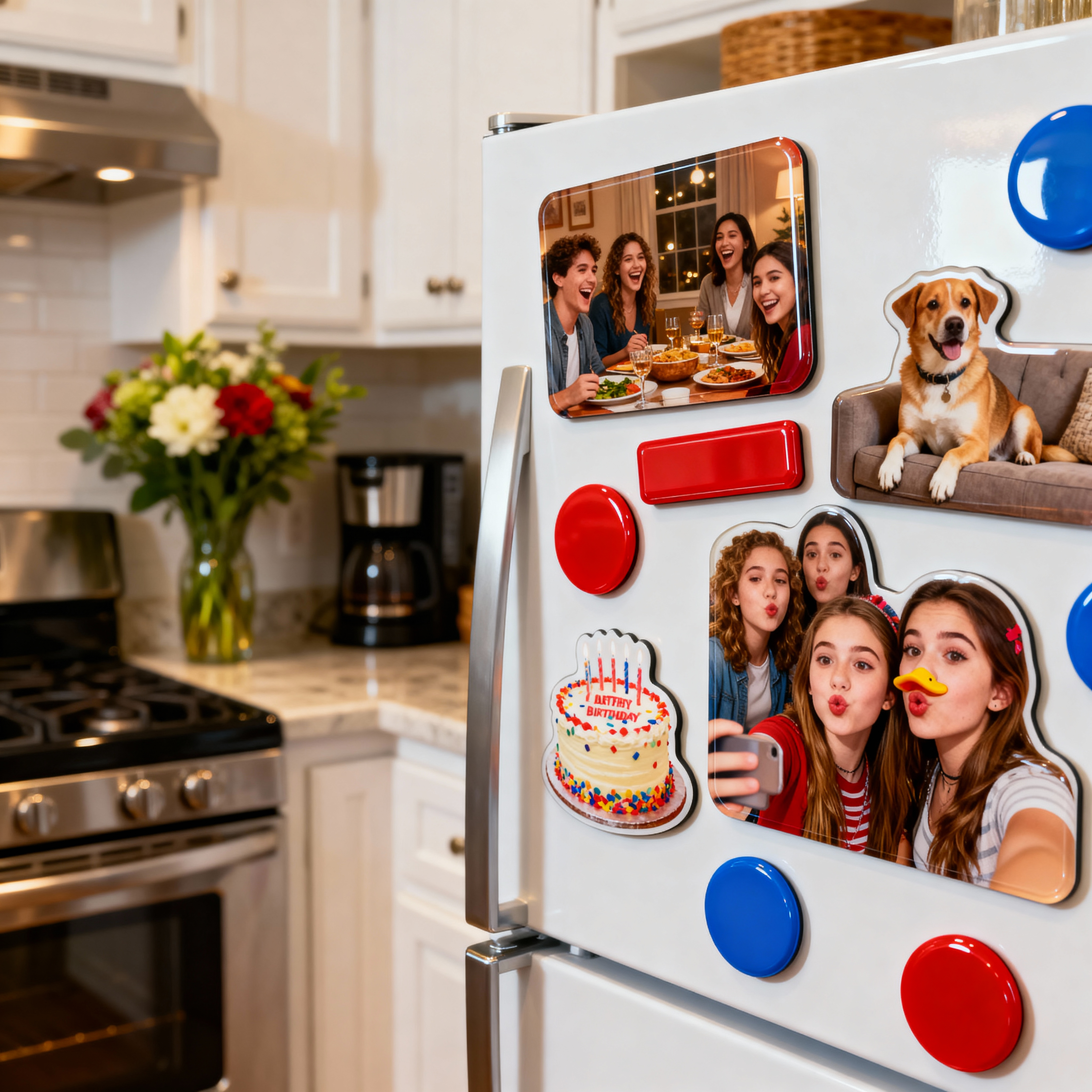 Our team crafting photo magnets